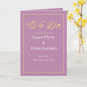 Simple "WE DO" Wedding Program Card