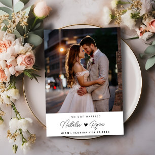 simple we got married wedding announcement