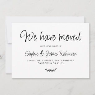 Simple We Have Moved New Home Moving Announcement