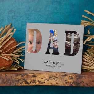 Simple We Love you Dad Photo Collage  Plaque