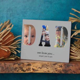 Simple We Love you Dad Photo Collage Plaque