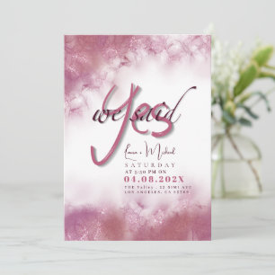 Simple We Said Yes Custom Names and Text Invitation