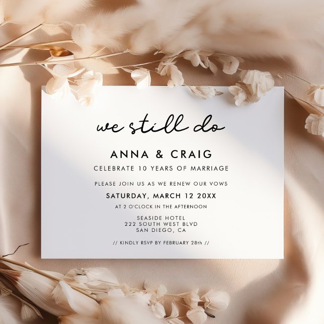 Simple We still do Wedding Vow renewal Invitation (Creator Uploaded)