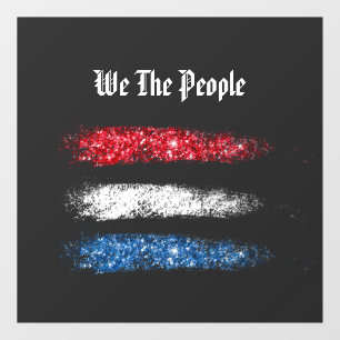 *~* Simple WE THE PEOPLE -  American Flag  Modern  Window Cling