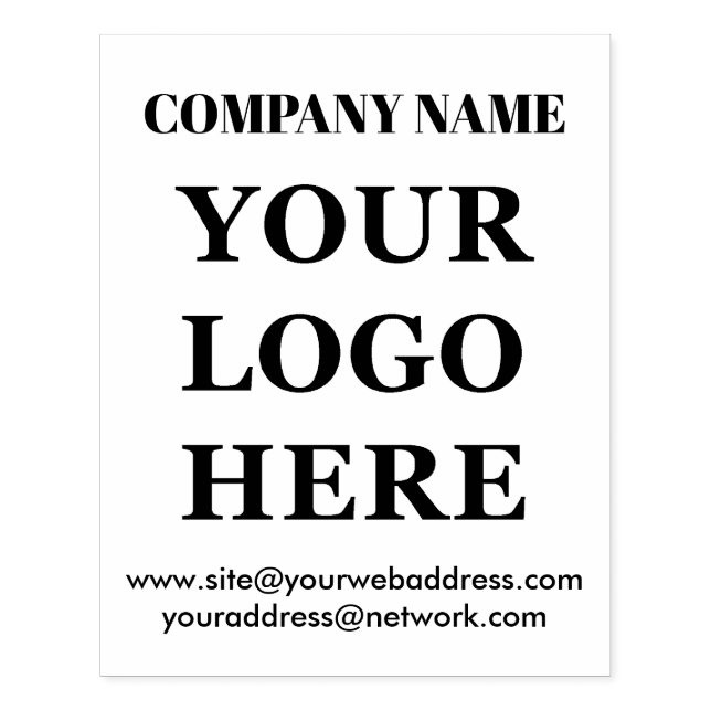Simple Web Site Your Logo Stamp with wood ink (Imprint)