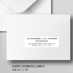 Simple wedding 24 guests address labels<br><div class="desc">Personalised simple minimal individual wedding guests' address labels (24 recipients) for invitation mailings,  with trendy modern minimalist typography in formal classic black and white.       The size of one label is cca 4.2 x 1.7 inches for a 14 x 14 inches sheet (Extra-Large)</div>