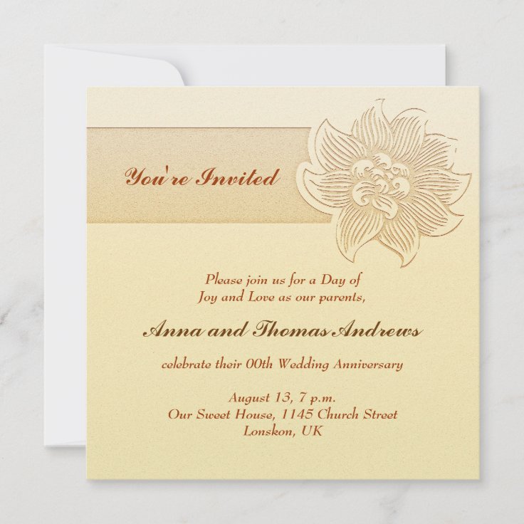simple wedding anniversary invitation Zazzle