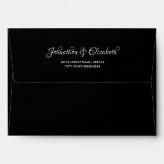 Simple Wedding Black and White Bride and Groom Envelope