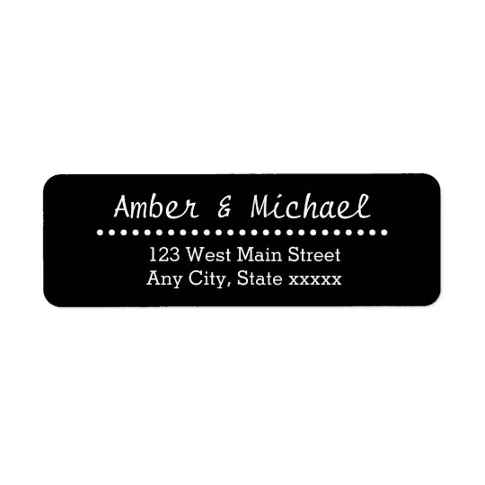 Simple Wedding Black Elegant Return Address Labels