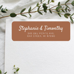 Simple Wedding Burnt-Orange Return Address
