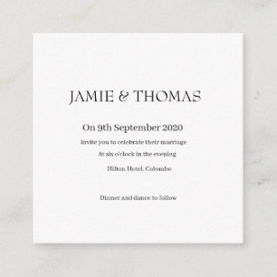 Simple Wedding card