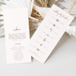 Simple Wedding Ceremony Program & Day Timeline<br><div class="desc">Design features an handwritten font and modern minimalist design. To change details, click «Personalise». To move the text or change the size, front, or colour, click «Click to customise further» It. You can attach a guest card in the upper part of the wedding program. Designed to coordinate with for the...</div>