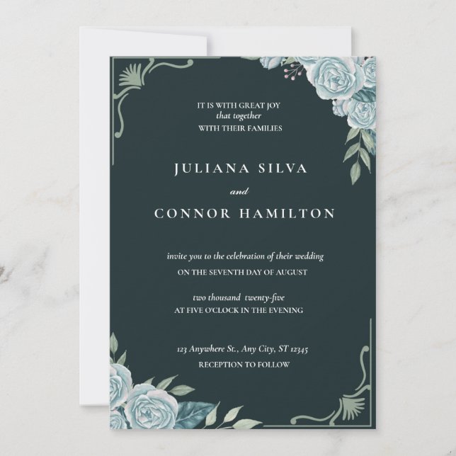 simple wedding,classic monogram wedding,modern mon invitation (Front)