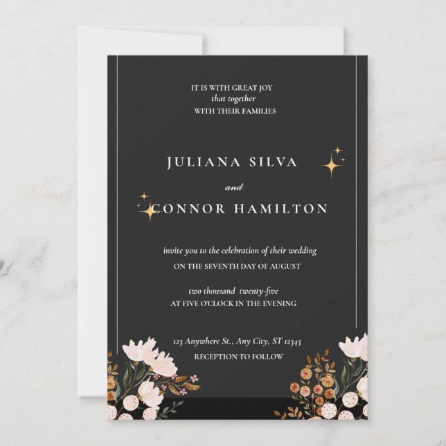 simple wedding,classic monogram wedding,modern mon invitation (Front)