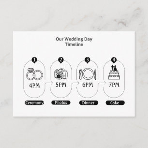 Simple Wedding Day Timeline Enclosure Card
