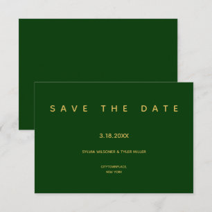 Simple Wedding Emerald Green Minimalist Save The Date