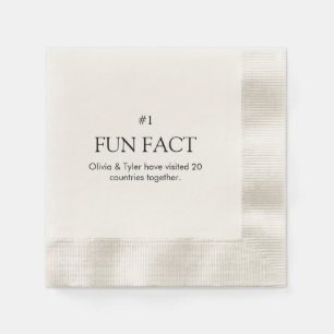 Simple Wedding Fun Fact Paper Napkin