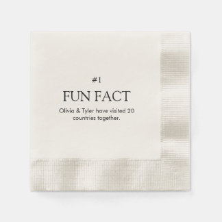 Simple Wedding Fun Fact Paper Napkin