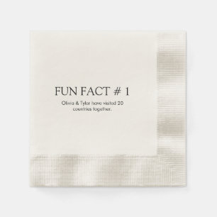 Simple Wedding Fun Fact Paper Napkin