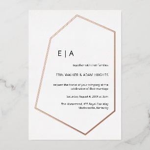  Simple Wedding Geometric Real Rose Gold  