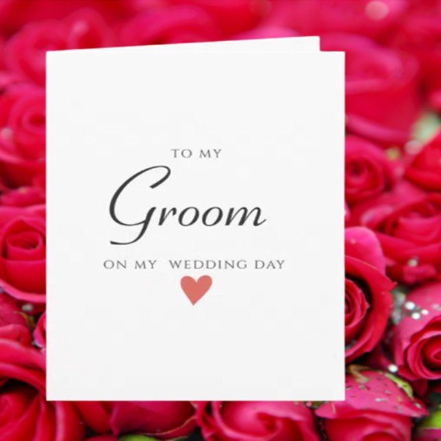 Simple Wedding Groom Minimalist Modern Card (A Perfect Wedding Day Card for Your Groom)