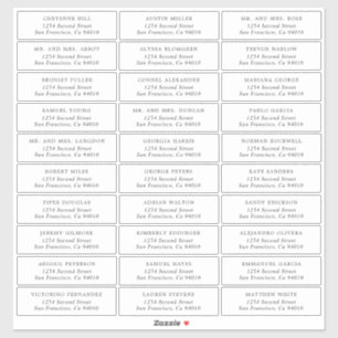 Simple Wedding Guest Address Labels