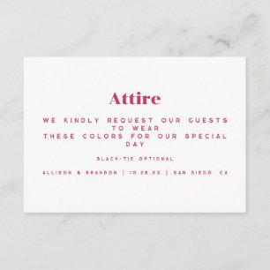Simple Wedding Guest Attire Card