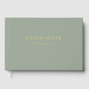Simple Wedding Guest Book, Linen Wedding Guest Fo Book