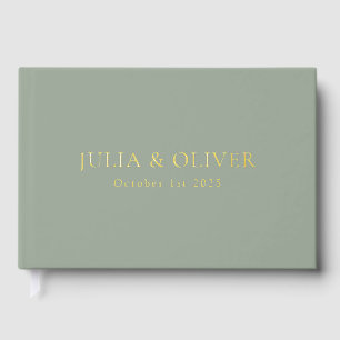 Simple Wedding Guest Book, Linen Wedding Guest Fo Book