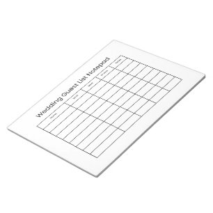 Simple Wedding Guest List Notepad