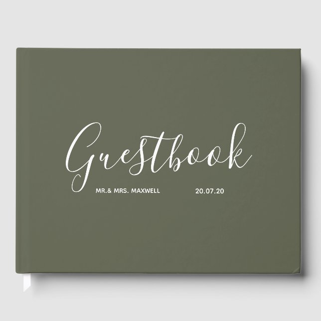 Simple Wedding Guestbook | Colour Minimal Elegant (Front)