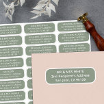 Simple wedding guests address 27 recipients labels<br><div class="desc">These easy-to-customise wedding guest address labels are perfect for your modern minimalist wedding stationery. These stickers can be used for thank-you notes,  save-the-dates,  invites,  and more. A different guest name and address may be printed on each of the 27 labels over an olive-grey contemporary background</div>