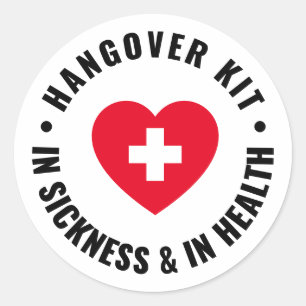 Simple Wedding Hangover Recovery Kit Classic Roun Classic Round Sticker
