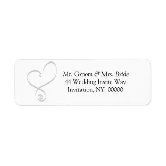 Simple Wedding Heart Invite Return Address Labels