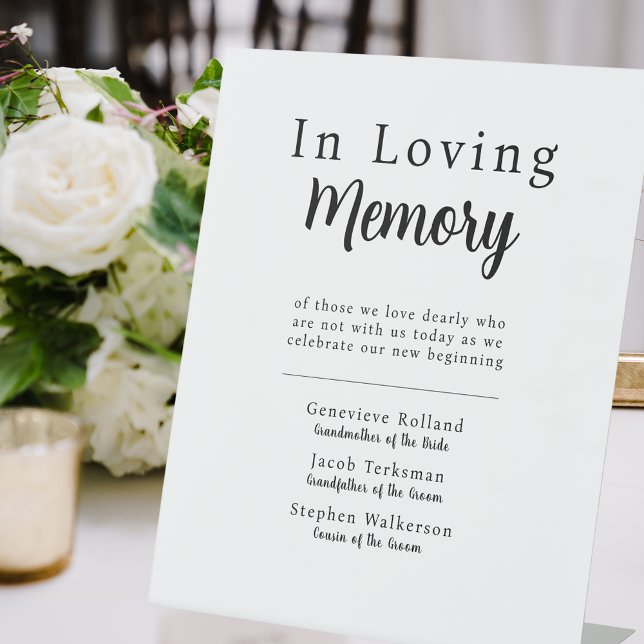 Simple Wedding In Loving Memory Pedestal Sign (Simple Wedding In Loving Memory Pedestal Sign
)