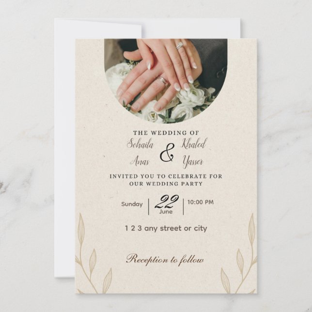 Simple wedding invitation (Front)