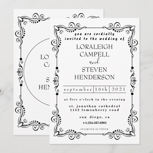 Simple wedding invitation (Front/Back)