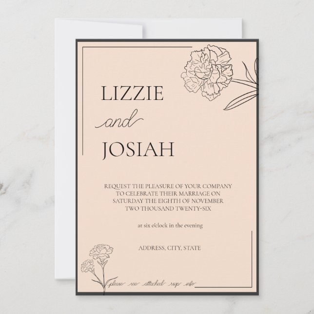 Simple Wedding Invitation  (Front)