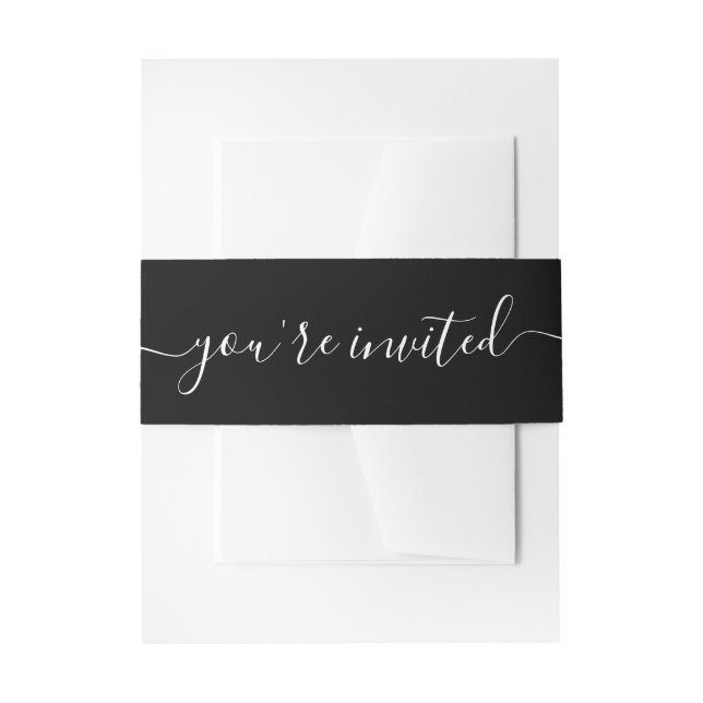 Simple Wedding Invitation Belly Band (Front Example)