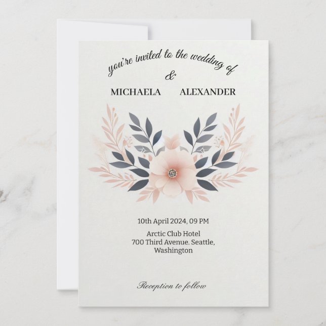 Simple wedding Invitation card (Front)