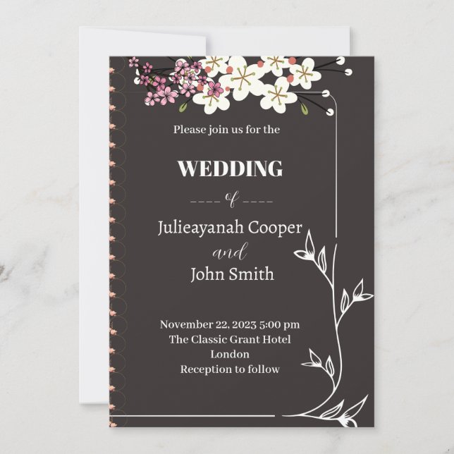 Simple wedding invitation card (Front)