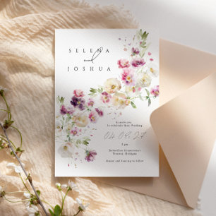 Simple Wedding Invitation Fun Floral Design