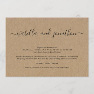 Simple Wedding Invitation with RSVP - Kraft Paper
