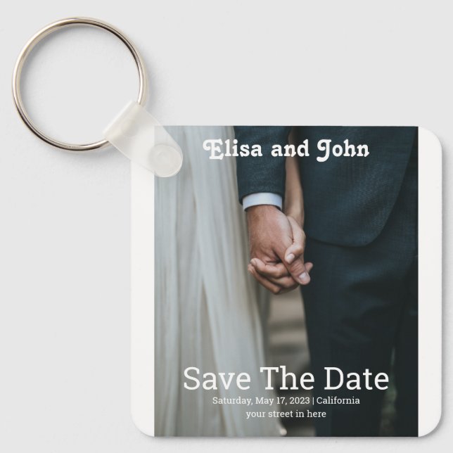 Simple Wedding Invitations elegant Key Ring (Front)