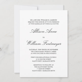 Simple Wedding Invitations, Traditional and Formal Invitation