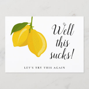 Simple Wedding Lemons Change the Date Postponed Invitation