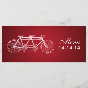 Simple Wedding Menu Tandem Bike Red