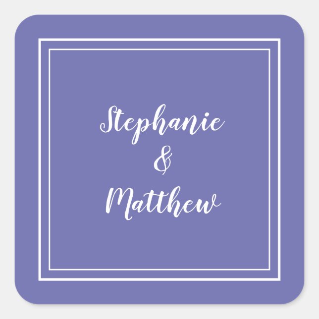 Simple Wedding Modern Periwinkle Blue Thank You Square Sticker (Front)
