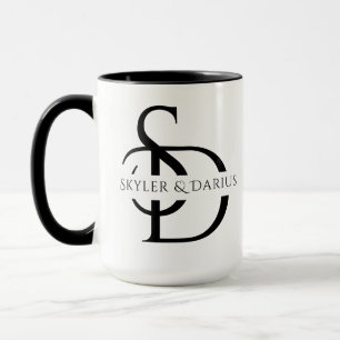 Simple Wedding Monogram Personalised With Name Mug