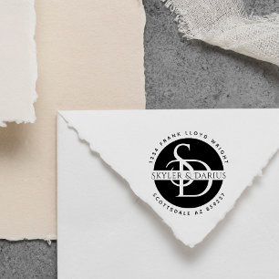 Simple Wedding Monogram Return Address Self-inking Stamp
